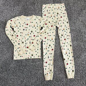Hanna Anderson Christmas Holiday 100% Organic Cotton Pajama Set Boy's Size 12